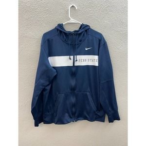 MEN'S Nike Penn State Full Zip Hooded Jacket Blue and White Large